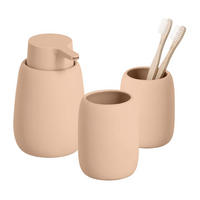 BADACCESSOIRES - Keramik, Mandel, 3-teiliges Set - Creme, Keramik (8.8/13.7/8.8cm) - Zeller Present