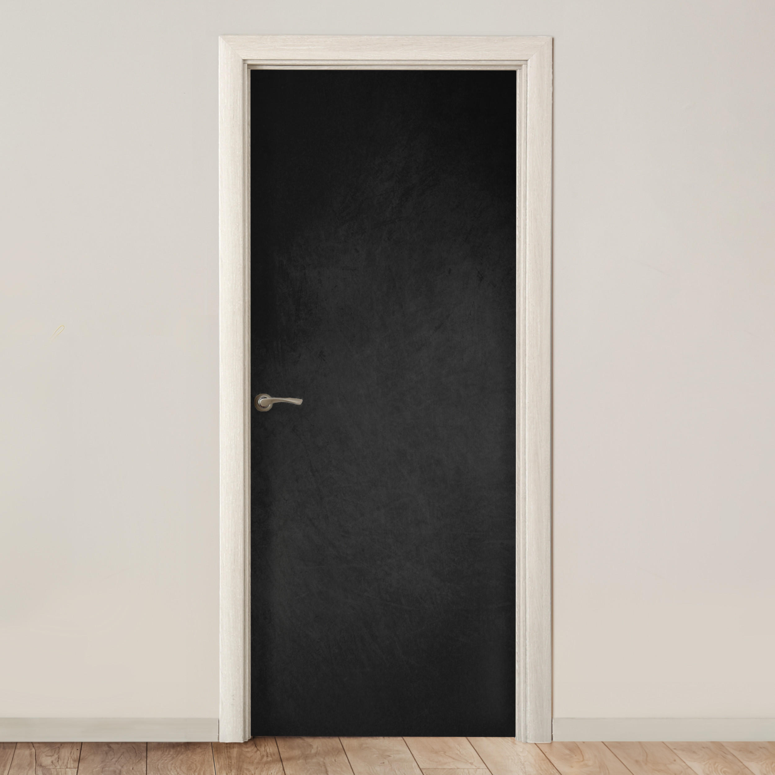 TÜRAUFKLEBER Selbstklebend - Beton - Schwarz - Grau - Strukturiert - Industriell 95x235 cm - Türtapete - Dunkelgrau, Kunststoff (95/0.1cm) - MuchoWow