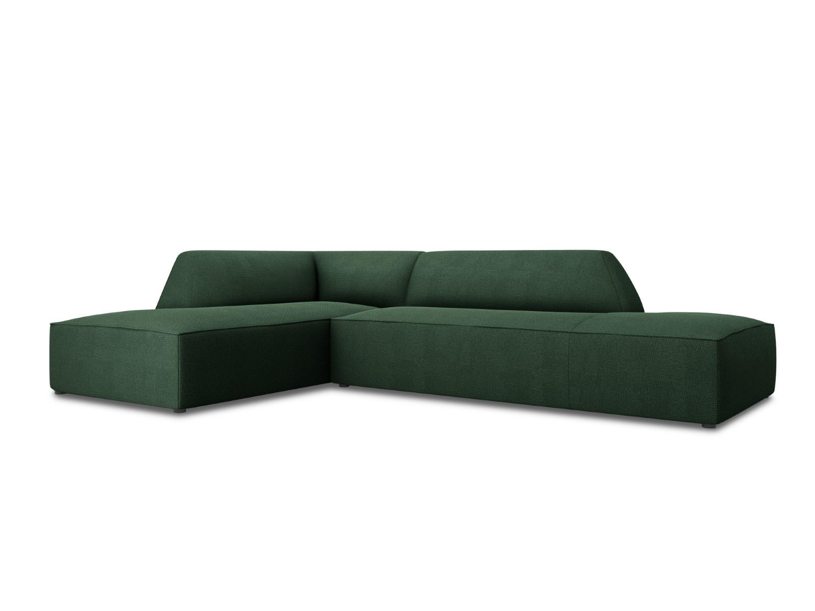 ECKSOFA links Ruby aus strukturiertem Stoff grün 4 Sitzplätze - Grün, Textil (180/273cm) - Micadoni