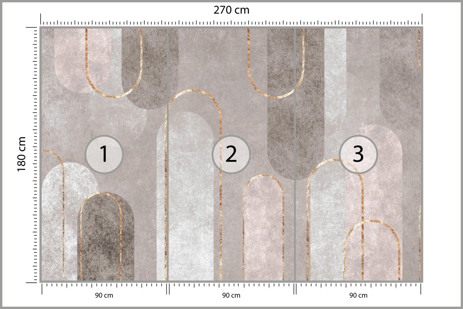 FOTOTAPETE Abstraktion Geometrische Muster Für Wohnzimmer 270x180cm - Beige/Weiß, Papier (270/180cm) - Muralo