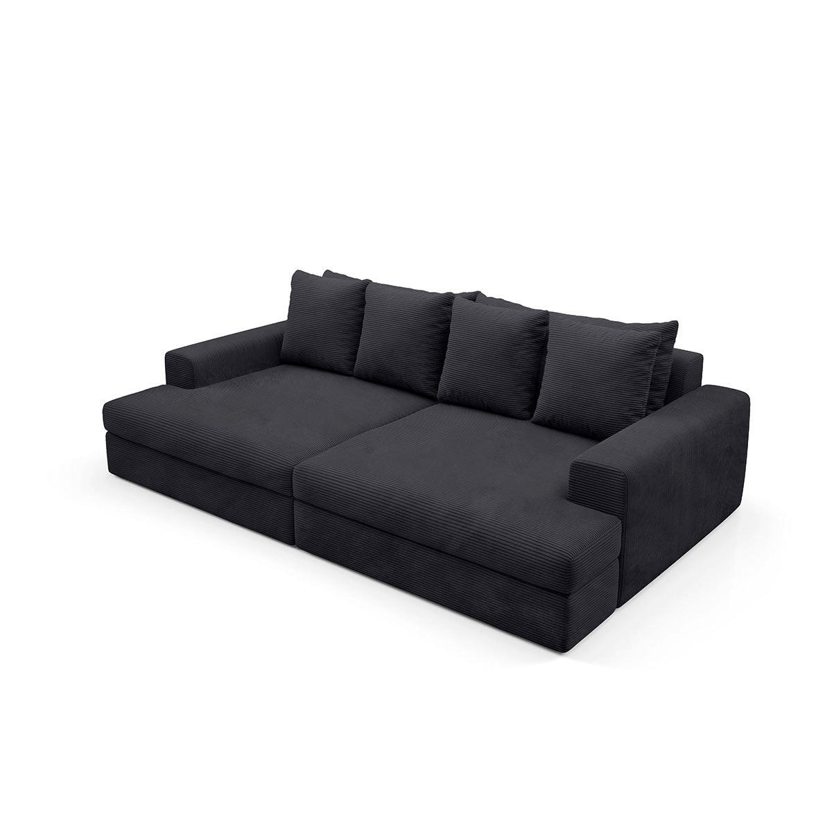 SOFA Paola 3 Sitzplätze Schwarz - Schwarz, Holz (272/86/167cm) - Petits-meubles