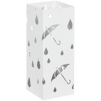 REGENSCHIRMSTÄNDER mit 4 Haken, Stahl 15,5 x 15,5 x 40 cm Weiß - Weiß, Metall (15.5/40/15.5cm) - HOMCOM