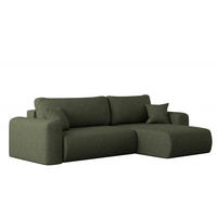 ECKSOFA Mit Schlaffunktion Und Bettkasten L-förmiges Sofa Capri Stoff Verita Rechts Dunkelgrün - Dunkelgrün, Holz (272/145cm) - Kaiser Möbel