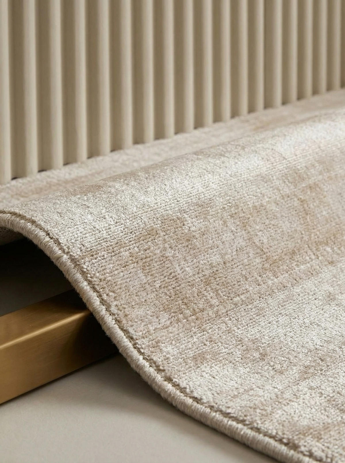 TEPPICH Viskose handgewebt zeitloses Design BARI, Beige-Grau 160x230 cm - Beige, Textil (160/230cm) - KADIMA DESIGN