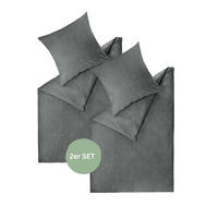 RENFORCE BETTWÄSCHE HARP 2er Set - Anthrazit, Textil (135/200cm) - Esprit
