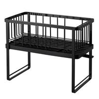 GESCHIRR-ABTROPFGESTELL Tower schwarz 41/33/22cm mit 2 Ebenen - Schwarz, Metall (22/33/41cm) - Yamazaki