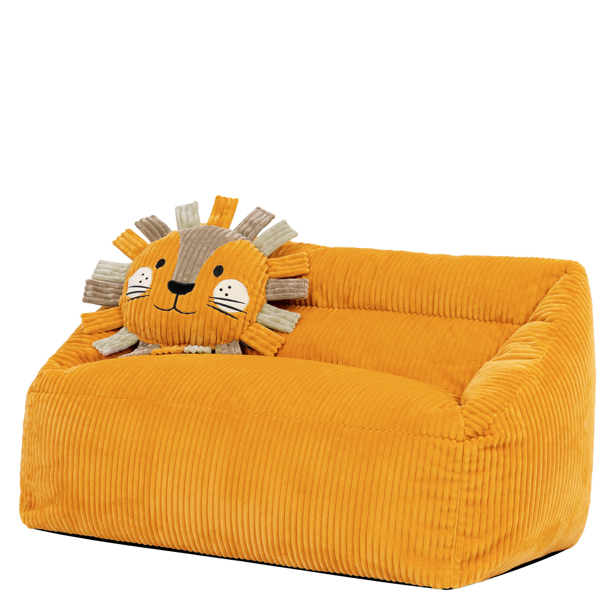 KINDERSITZSACK Sofa Cecilia mit Animalkissen - Gelb, Textil (95/50/55cm) - icon