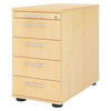 STANDCONTAINER - mit 4 Schubladen 80/42,8/72 cm in Ahornfarben Relinggriff (Kunststoff) - Ahornfarben, Holzwerkstoff (42.8/72/80cm) - bümö