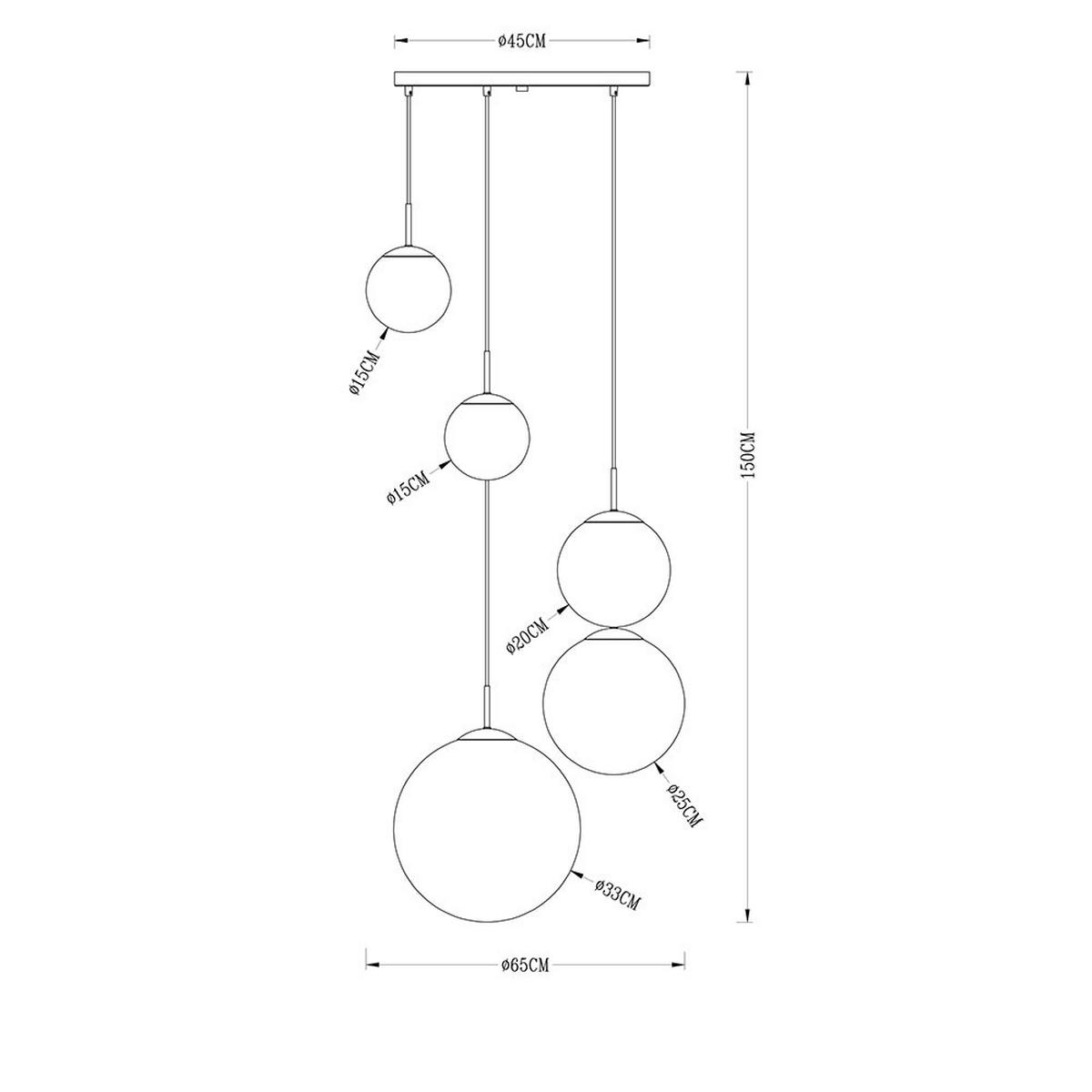 LED HÄNGELEUCHTE VARUS Silber Chrom - Silberfarben, Glas (64/64/150cm) - Globo Lighting