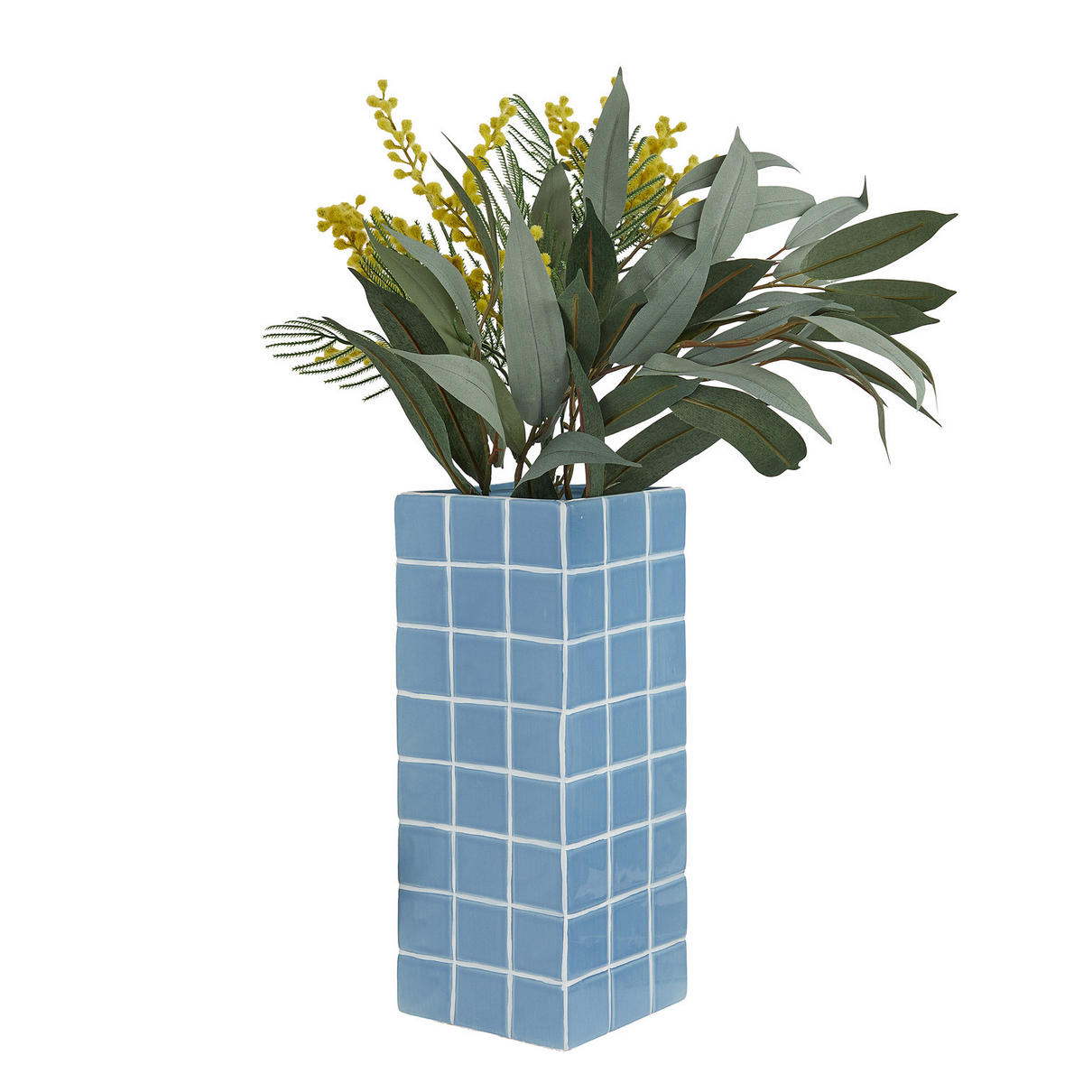 VASE Tiles 33cm - Blau, Stein (33cm) - Butlers