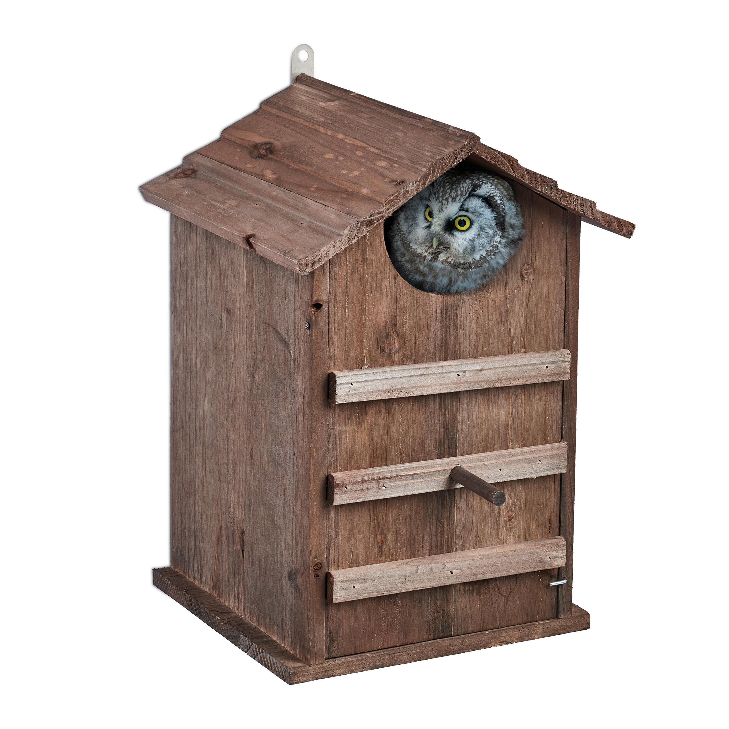 EULEN-NISTKASTEN - Braun, Holz/Metall (25/38.5/28cm) - Relaxdays