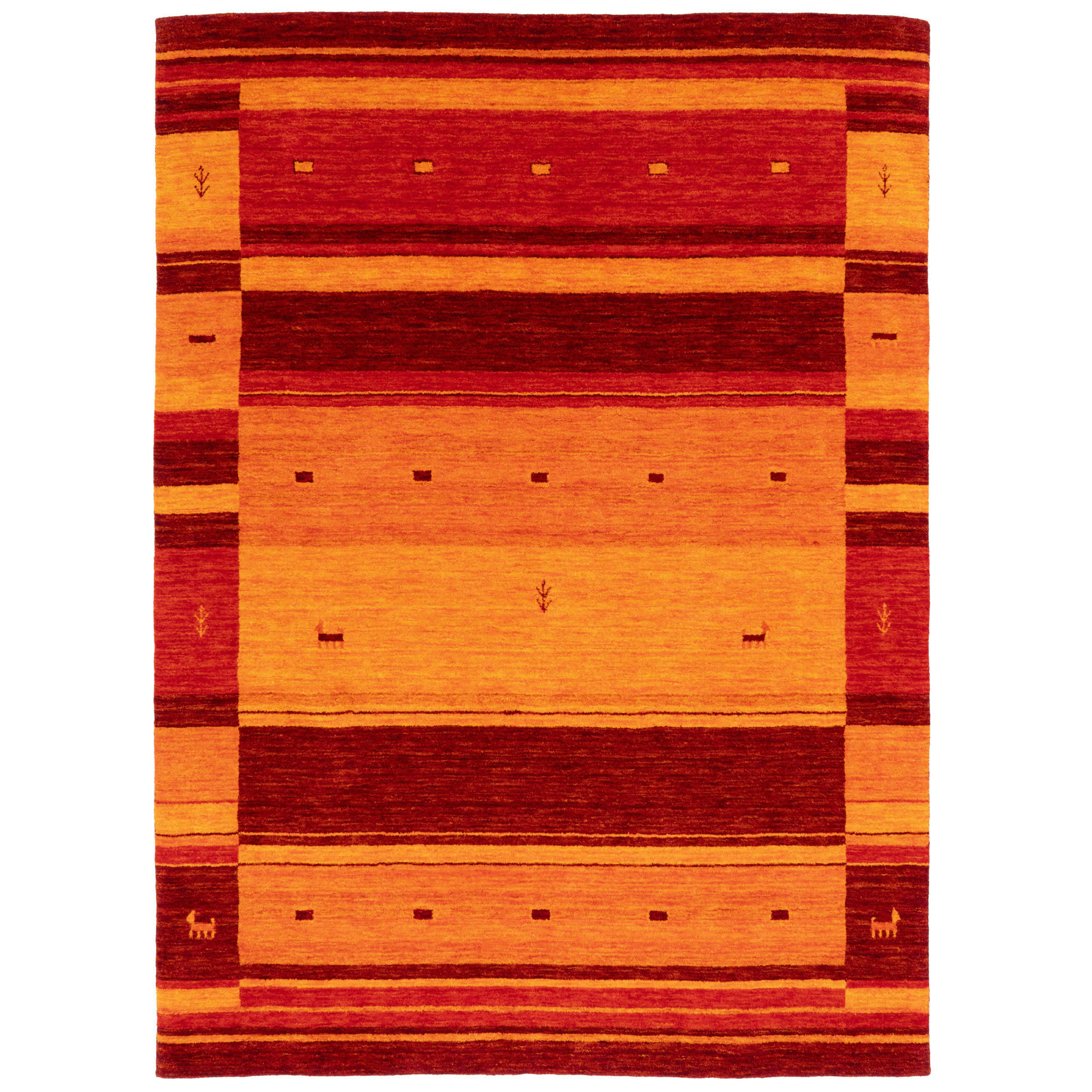 NATUR WOLLE TEPPICH GABBEH ESTA - Rot, Textil (160/230cm) - Pergamon
