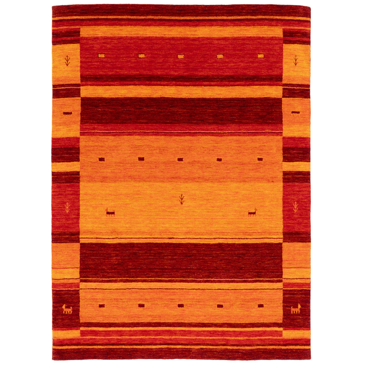 NATUR WOLLE TEPPICH GABBEH ESTA - Rot, Textil (70/300cm) - Pergamon
