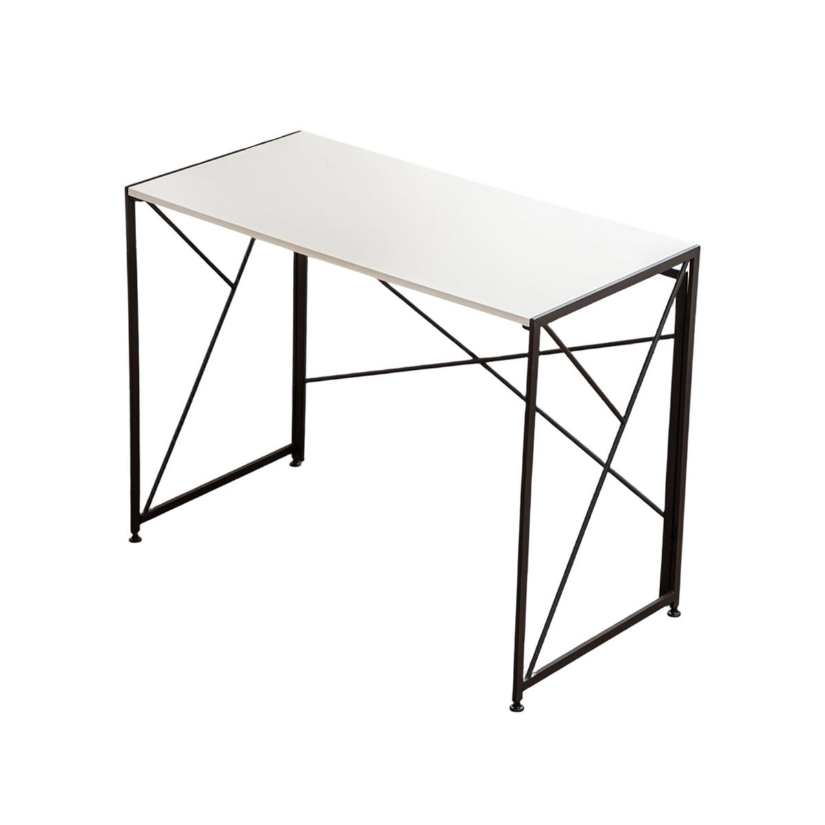 SCHREIBTISCH Klappbarer MDF wasserfest kompakt Faltfunktion schneller Aufbau Homeoffice modern - Weiß, Holzwerkstoff/Metall (99/50/75cm) - EVRYAE