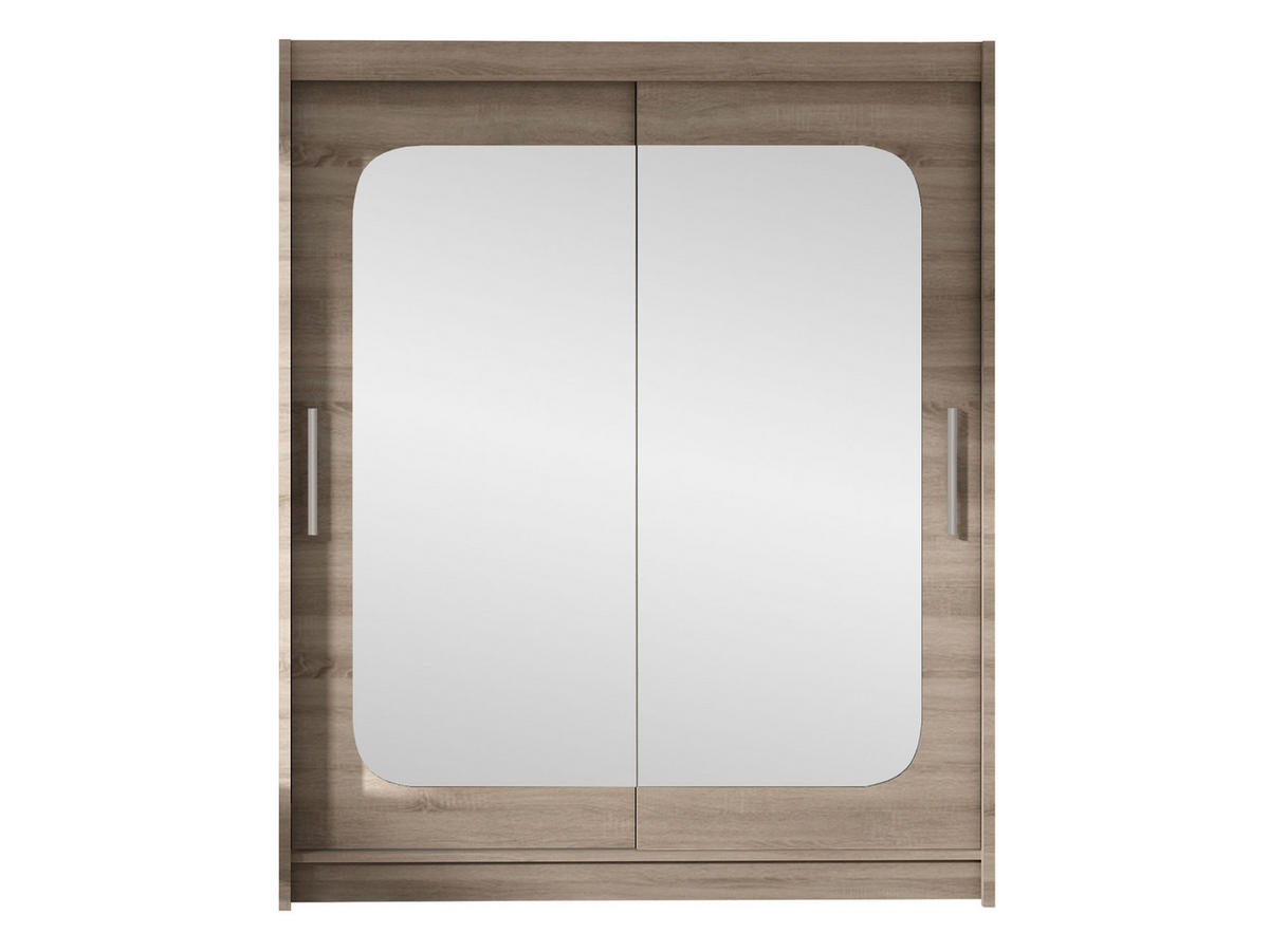 SCHWEBETÜRENSCHRANK Westa XII - Silberfarben/Trüffeleichefarben, Holzwerkstoff/Metall (150/200/58cm) - MIRJAN24