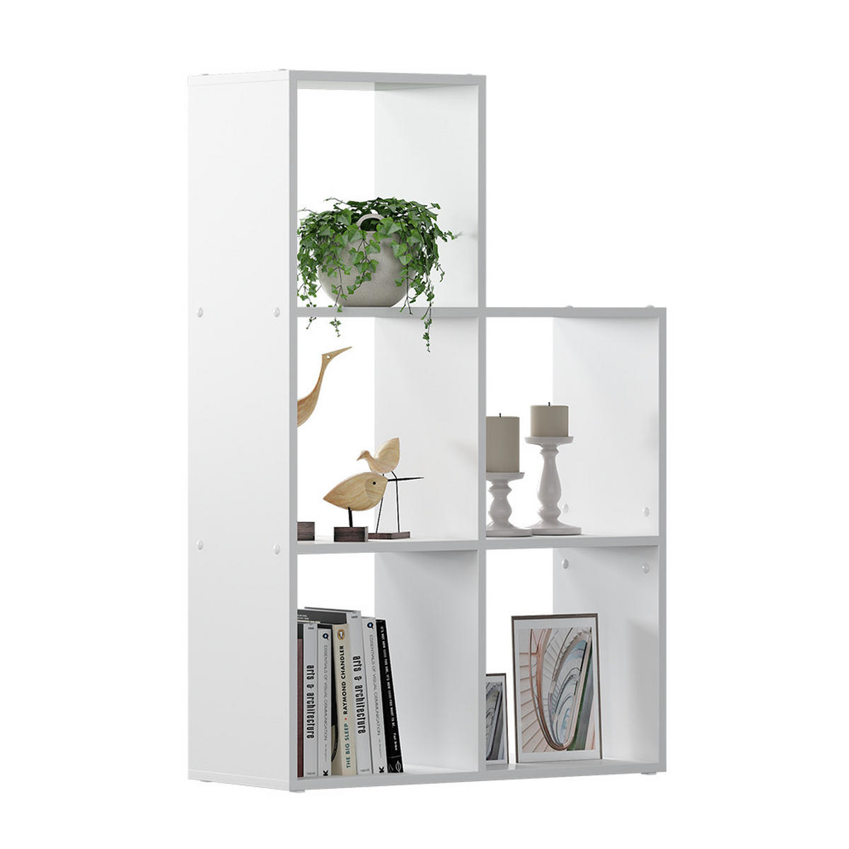 TREPPENREGAL Aramis Weiß 73 x 108 cm 5 Fächer - Weiß, Holzwerkstoff (73/108/29cm) - Vicco