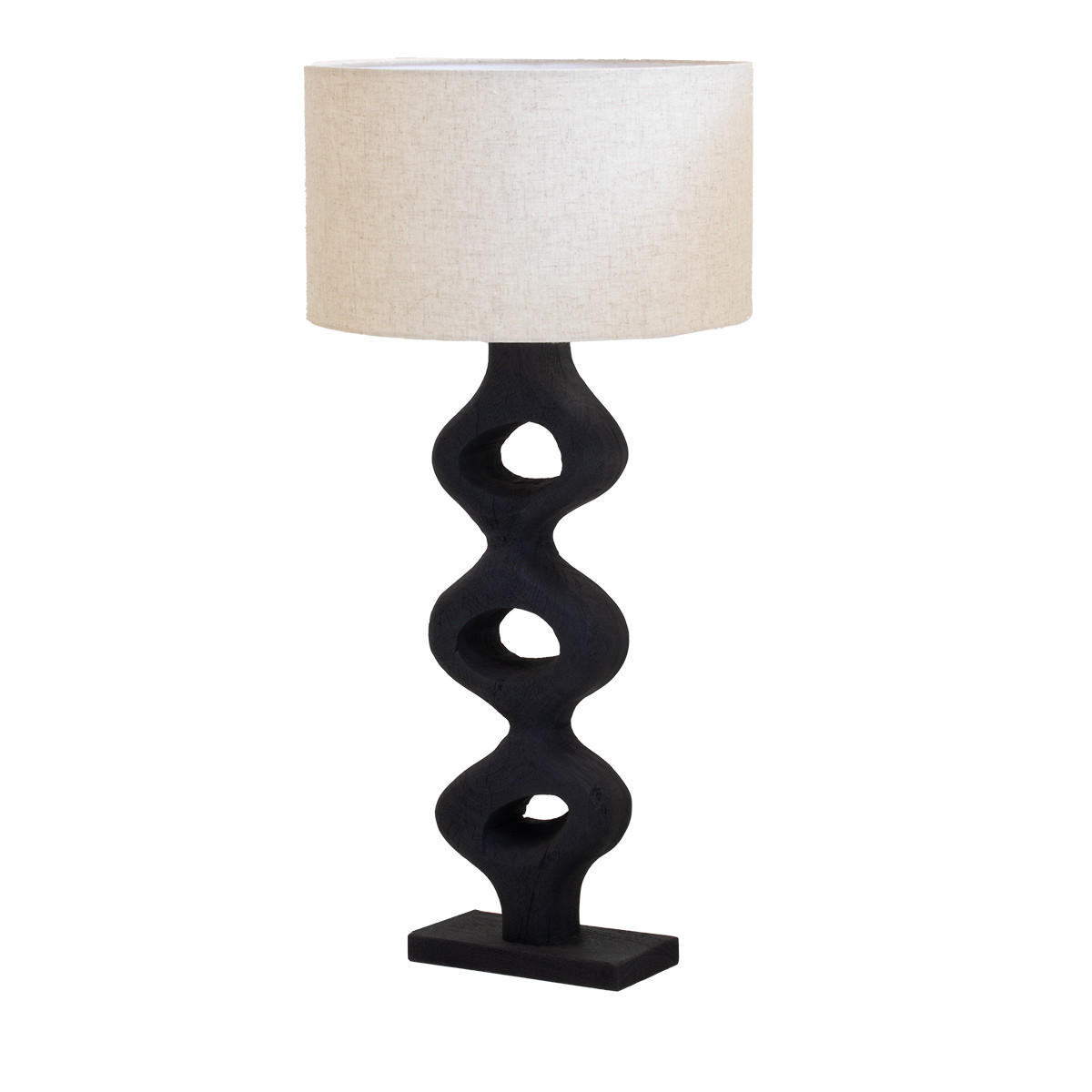 TISCHLAMPE aus Mangoholz 80cm, schwarz - Schwarz, Holz (40/40/80cm) - Giga Meubel