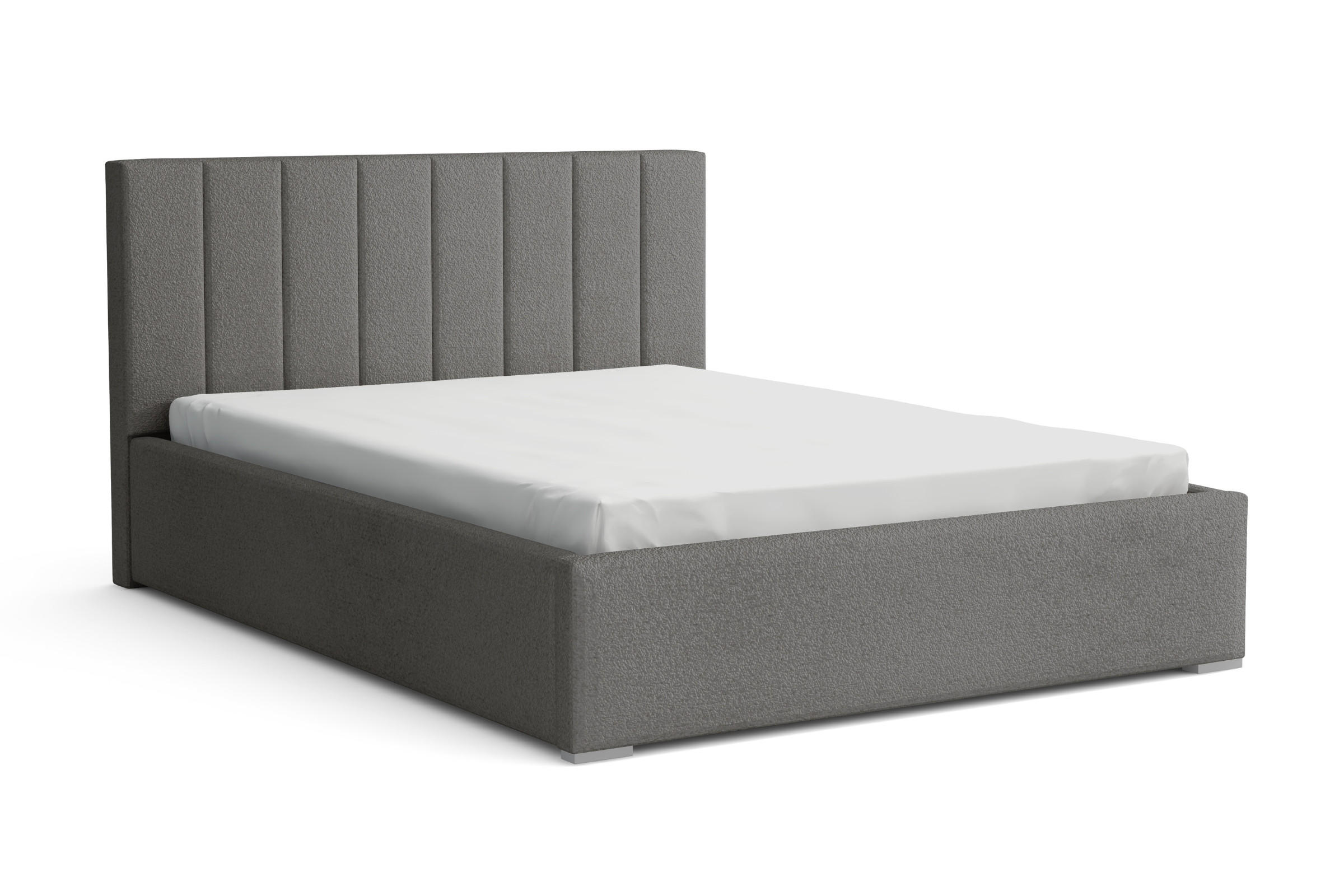 POLSTERBETT VENICE 140/200 in Boucle Grau - Grau, Holz/Holzwerkstoff (140/200cm) - Deine Möbel 24
