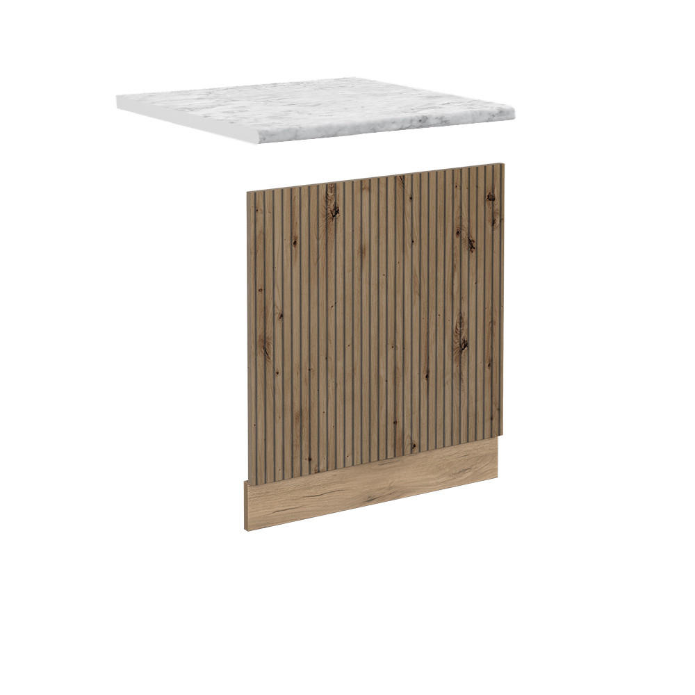 FRONTBLENDE R-Line Artisan-Eiche 60 cm, AP Marmor - Eiche Wotan/Eiche Artisan, Holzwerkstoff (60/57.2/1.6cm) - Vicco