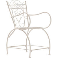 GARTENSTUHL Metall Antik-Creme - Creme, Metall (48/88/60cm) - CLP