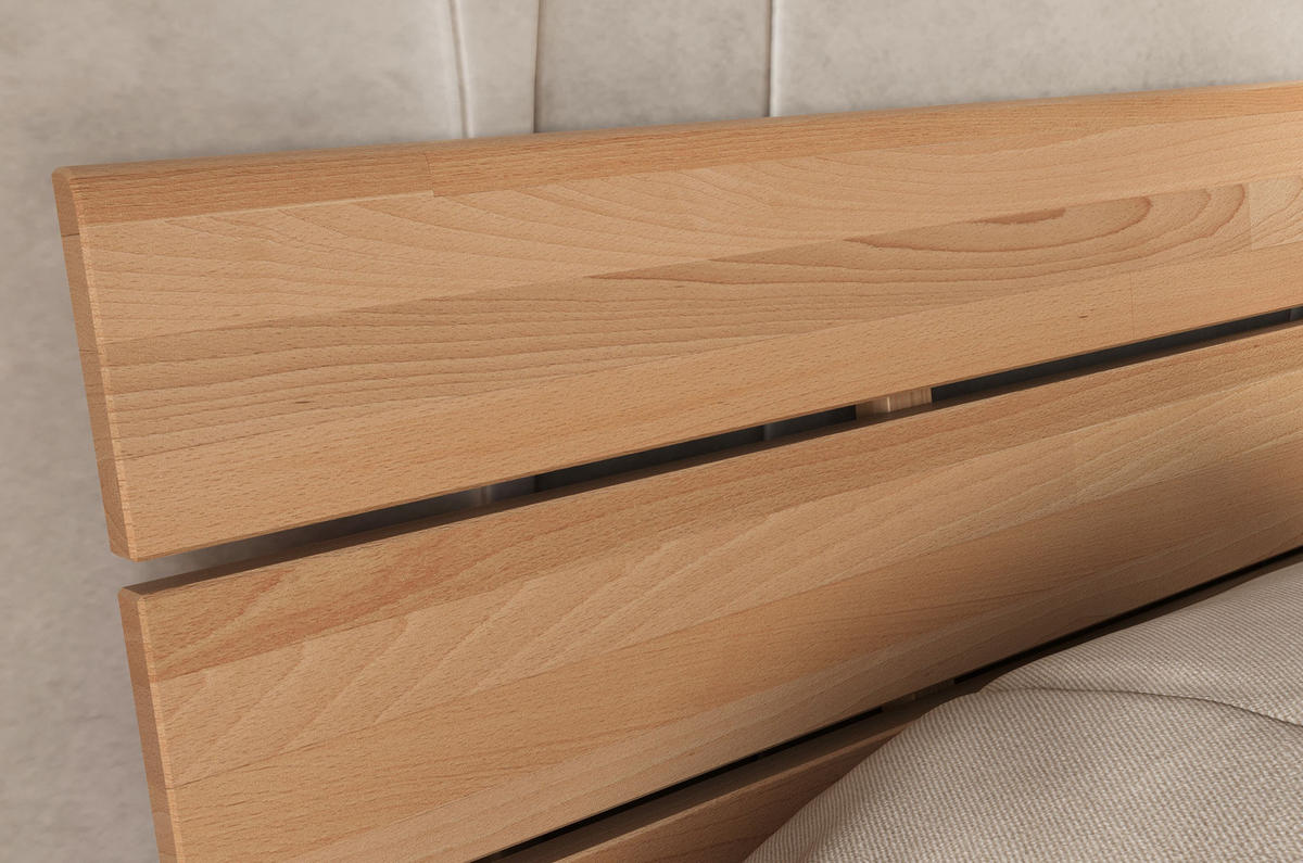 MASSIVHOLZBETT Arhus, Buche - lackiert, Naturfarben, 160x200 - Buchefarben, Holz/Buchenholz (160/200cm) - Visby