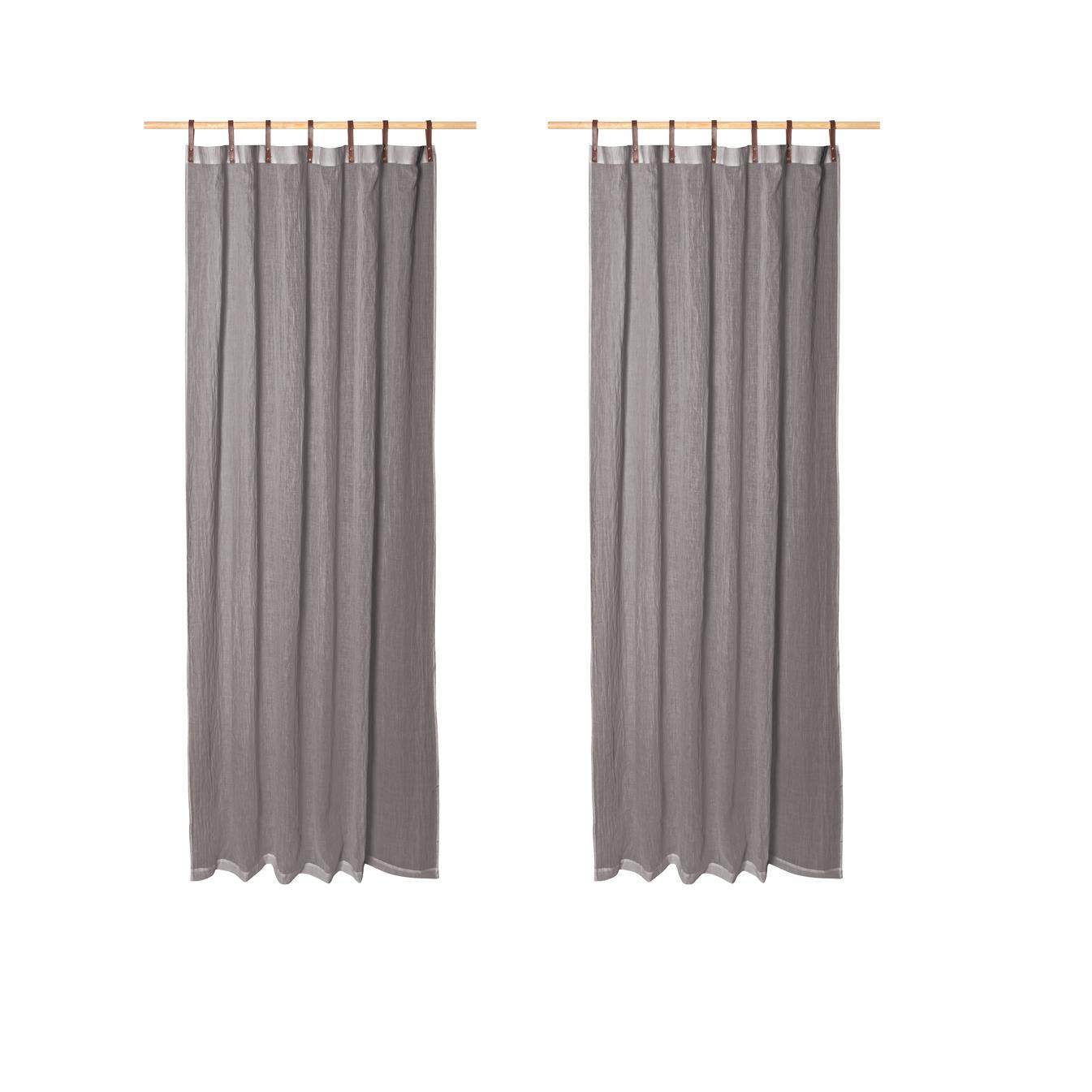 SCHLAUFENSCHAL Evi 2er Set mittelgrau - Grau, Textil (135/245/245cm) - Magma Heimtexx