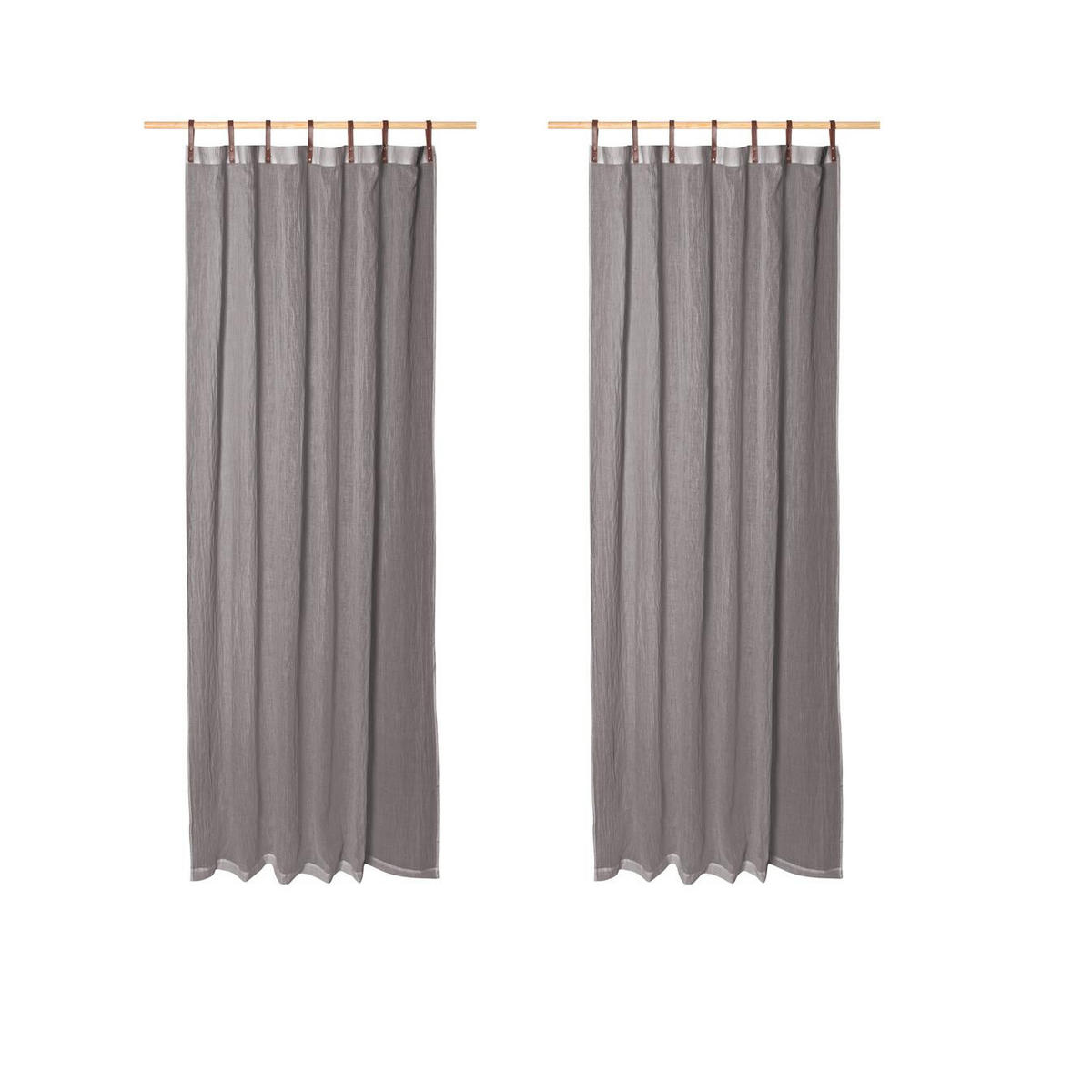 SCHLAUFENSCHAL Evi 2er Set mittelgrau - Grau, Textil (135/245/245cm) - Magma Heimtexx