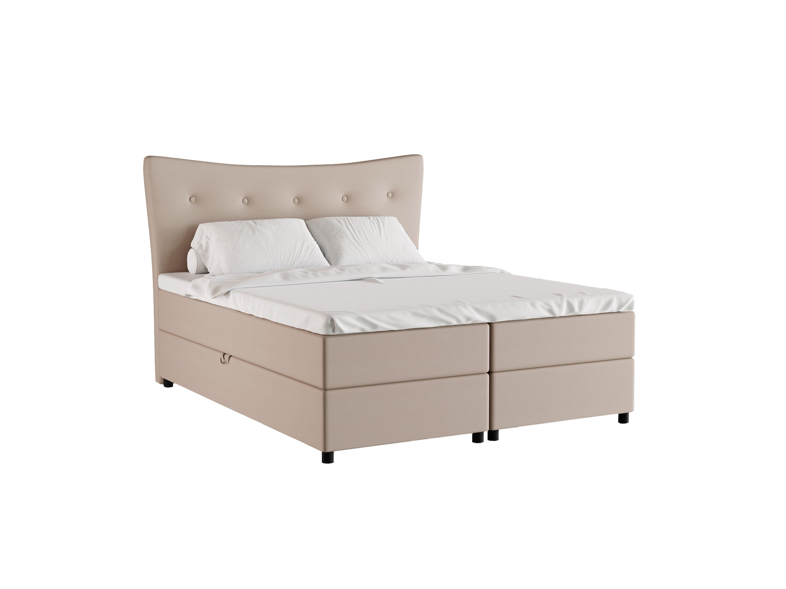 BOXBETT Nevada 160 x 200 cm Doppelbett mit hochwertiger Bonell-Matratze und Topper - cappuccino - Cappuccino, Holz (160/200cm) - Homesy