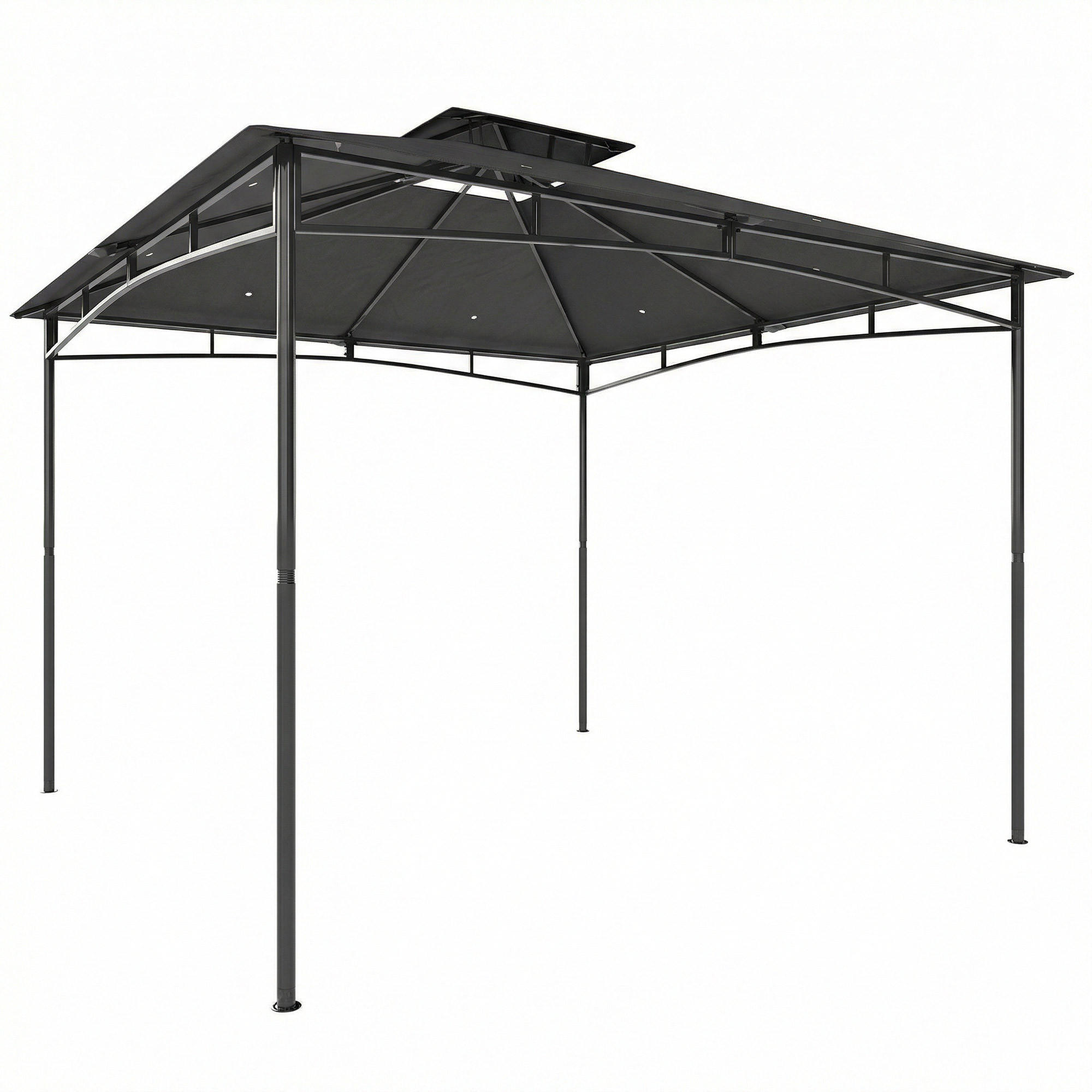 Outsunny Pavillon Dunkelgrau 300x285x300 cm