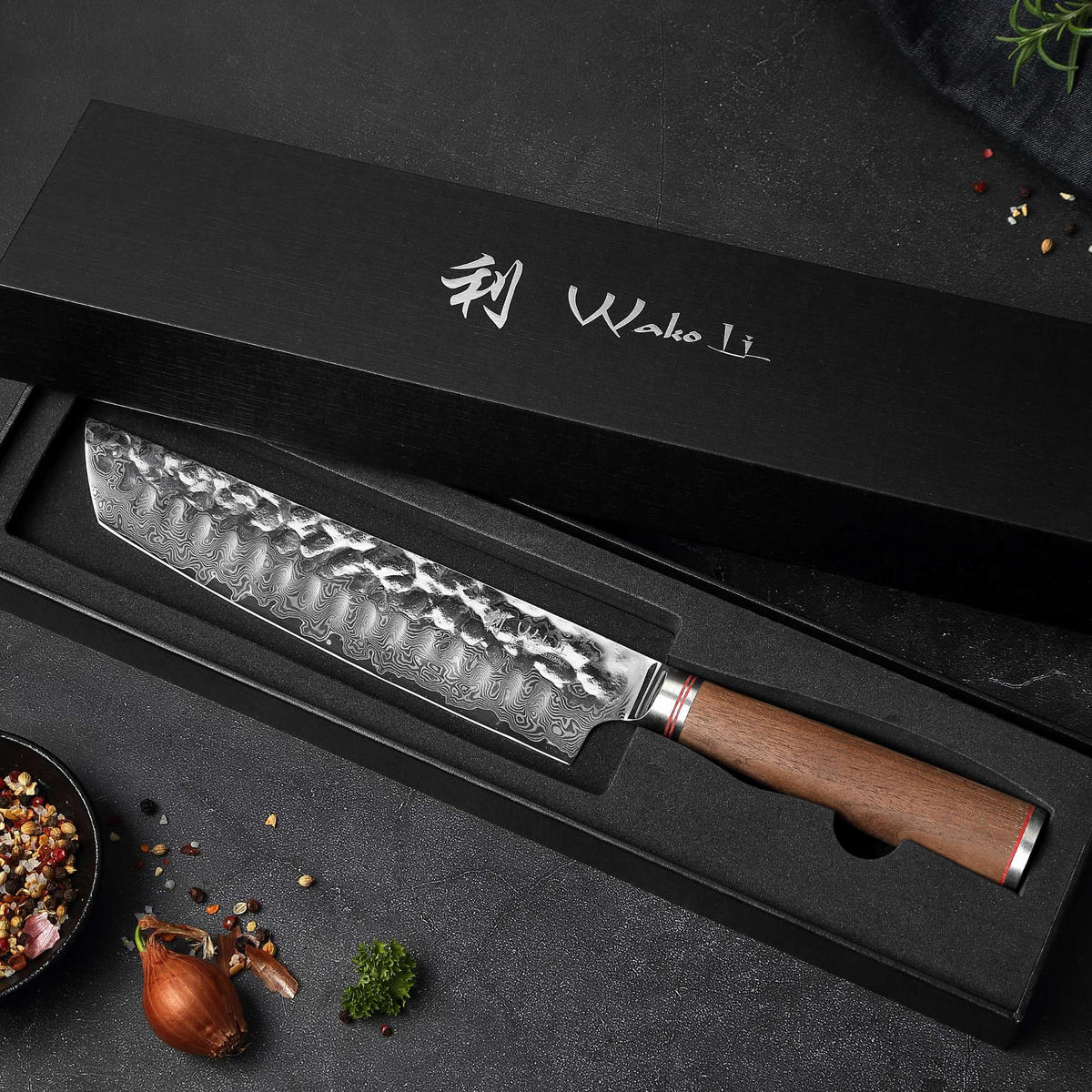 CHEFMESSER 25,5 cm - Nussbaumfarben, Holz/Metall (34cm) - Wakoli