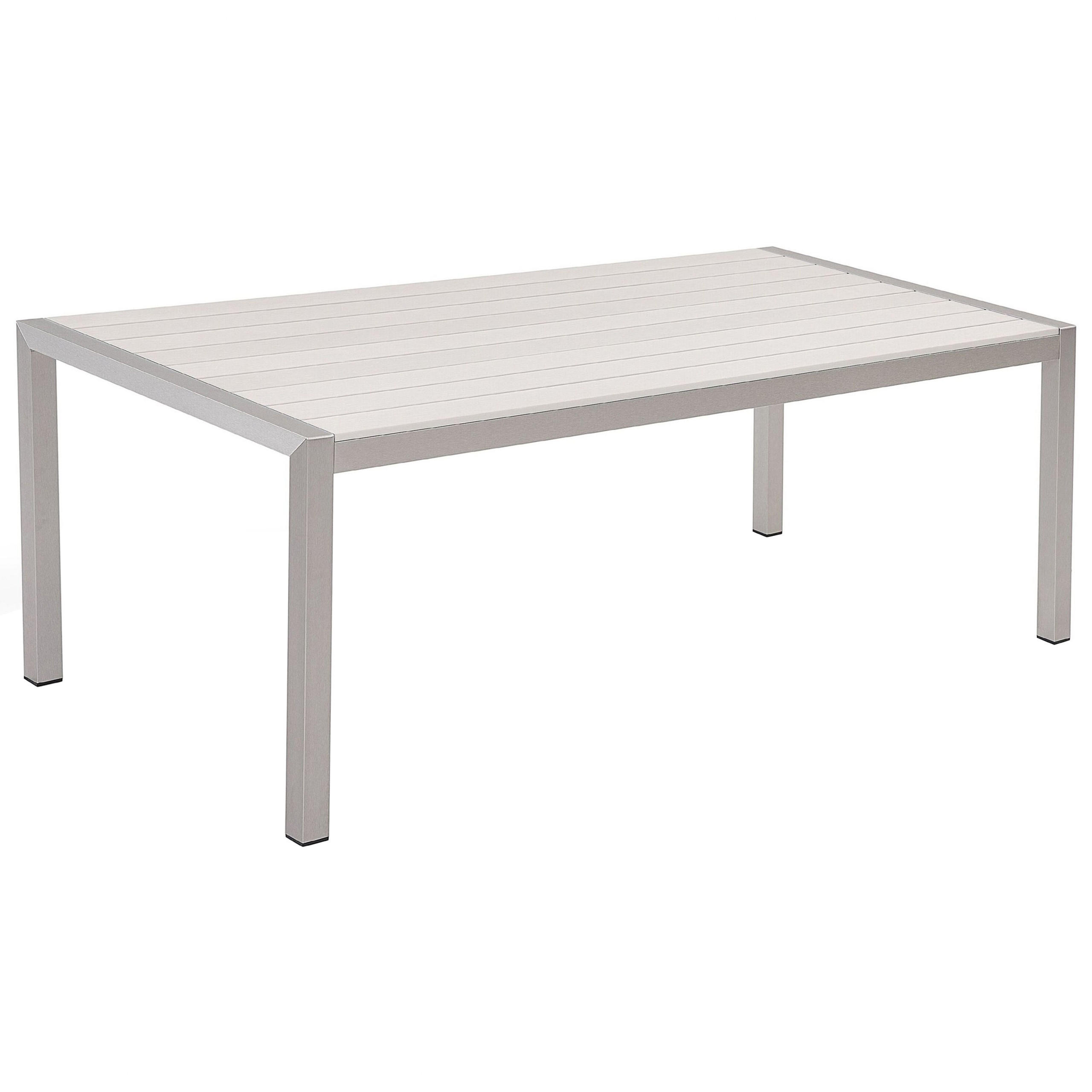 GARTENTISCH Aluminium weiß 180/90 cm Vernio - Weiß, Metall (180/90/76cm) - Beliani