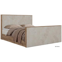 KONTINENTÁLNÍ POSTEL WOOD DUO 140/200 - Béžová Manšestr - Topper Visco - H3 - černá/béžová, textil/plast (140/200cm) - MKS