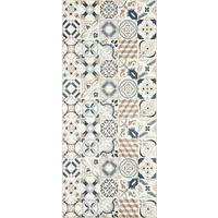 KÜCHENTEPPICH mit braunem Zementfliesenmuster Azulejo 50x100 cm - Braun, Textil (50/100cm) - Nazar Rugs