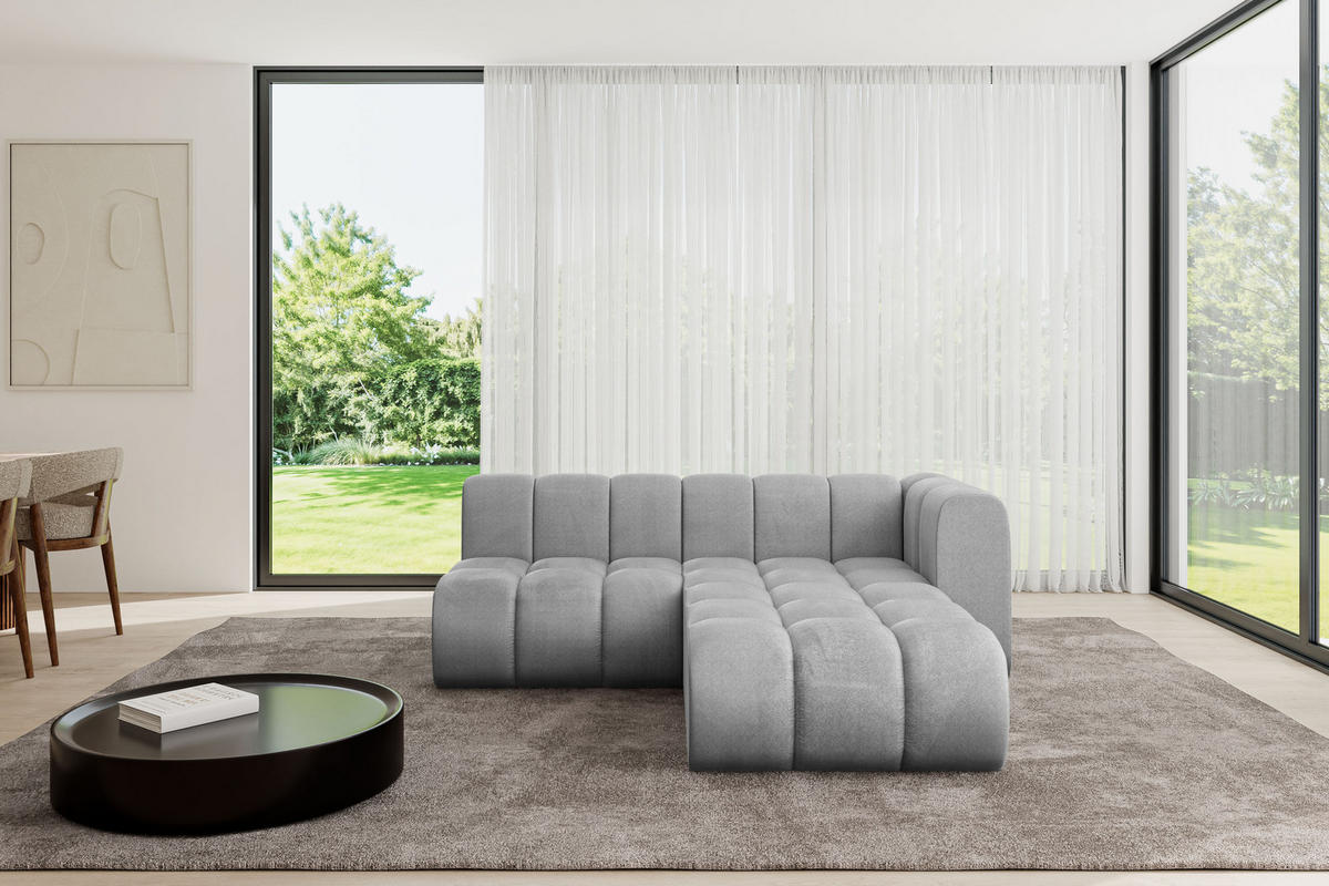 ECKSOFA modulares Sofa Darnel-L1 - 205x177x70 cm Grau - Hellgrau, Holzwerkstoff/Textil (205/177cm) - ALTDECOR