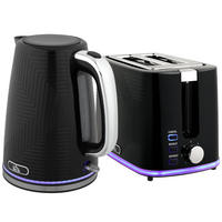 WASSERKOCHER-TOASTER SET 2200W Otter-Thermostat Schwarz 22,2/16,7/23,2 cm - Schwarz, Kunststoff (16.7/23.2/22.2cm) - Rolipo