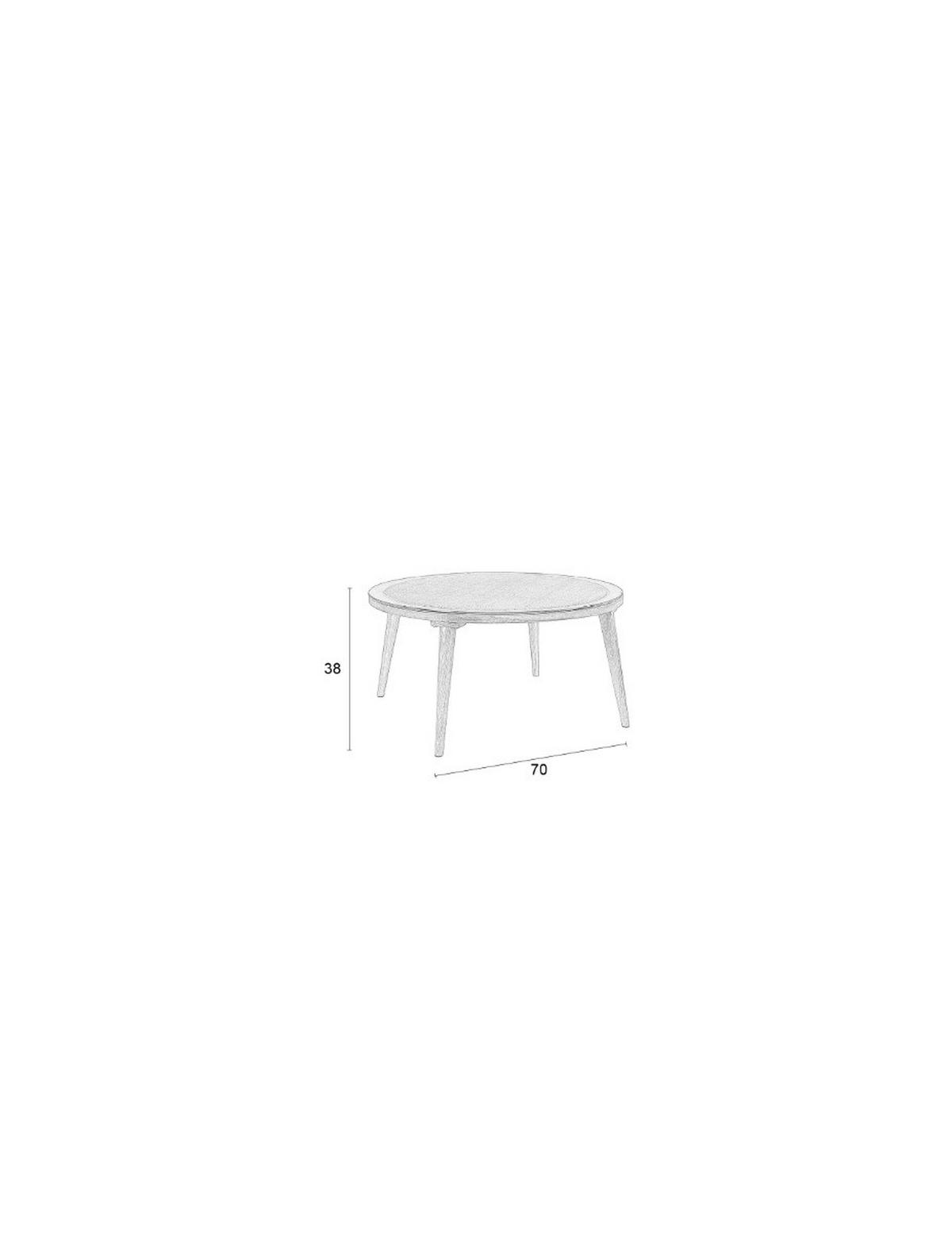 COUCHTISCH Haru Rund / 70x70 cm Naturfarben - Beige, Glas (70/70/38cm) - Housecraft Living