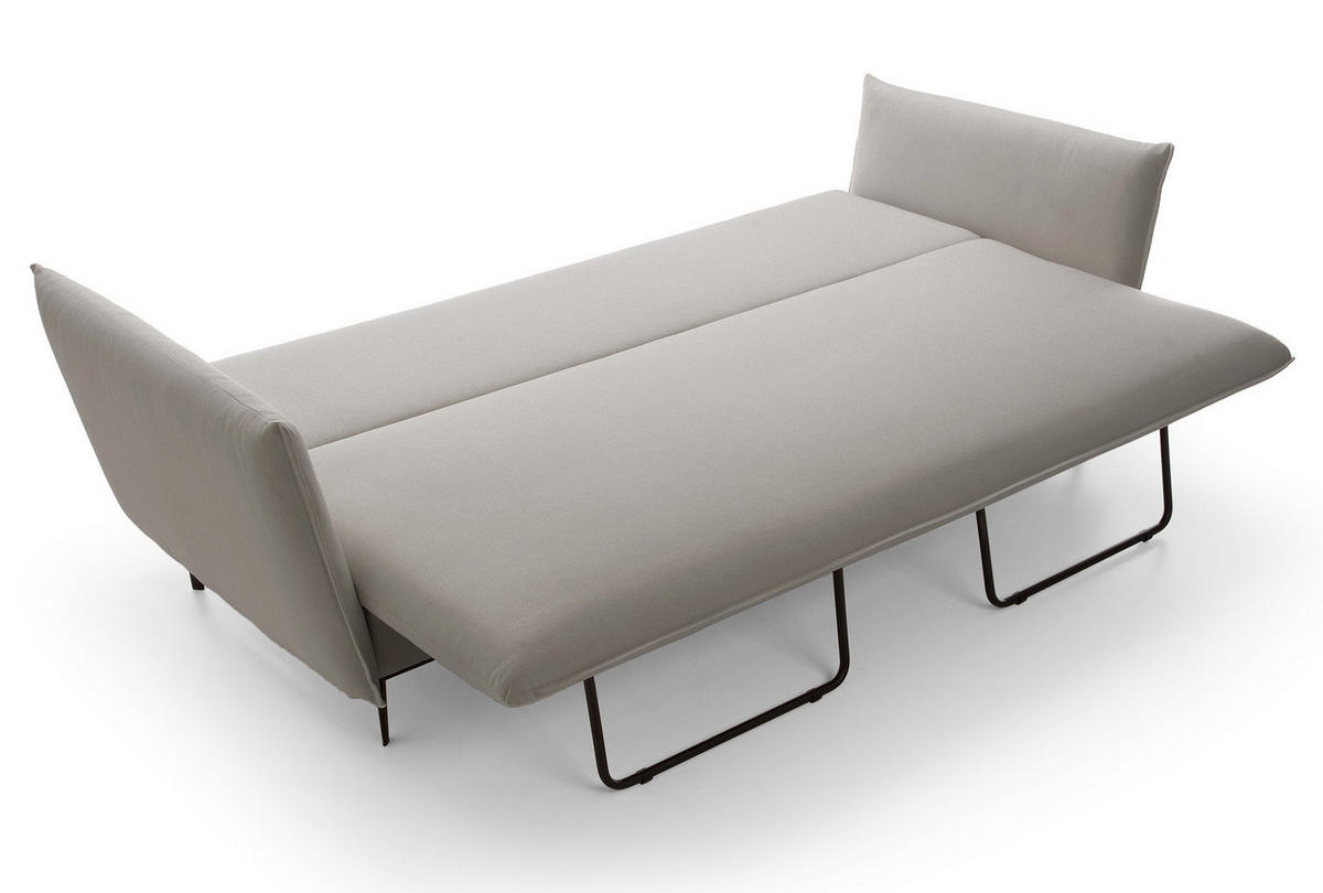 SOFA mit Bettkasten Flavio, 237 cm, Schlaffunktion, Hellgrau - Hellgrau, Holz (237/90/105cm) - Emporius