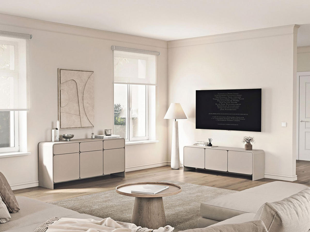 KOMODA Lummo kašmírovo sivá 156 cm - taupe, kompozitné drevo (156/72.5/39cm) - Selsey