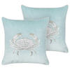 DEKOKISSEN 2er-Set Blau 45/45 cm Bossiella - Blau/Silberfarben, Textil (45/45cm) - Beliani