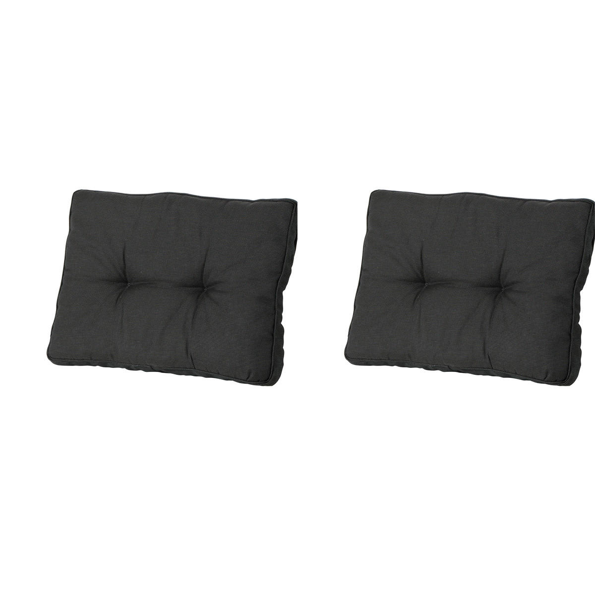 RÜCKENKISSEN Rippe 43/73 cm 2er-Set - Schwarz, Textil (73/8/43cm) - Madison