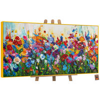 GEMÄLDE Blumige Farben Schattenfugenrahmen Gelb 200x100 cm - Gelb, Holz (200/100cm) - YS-art gallery
