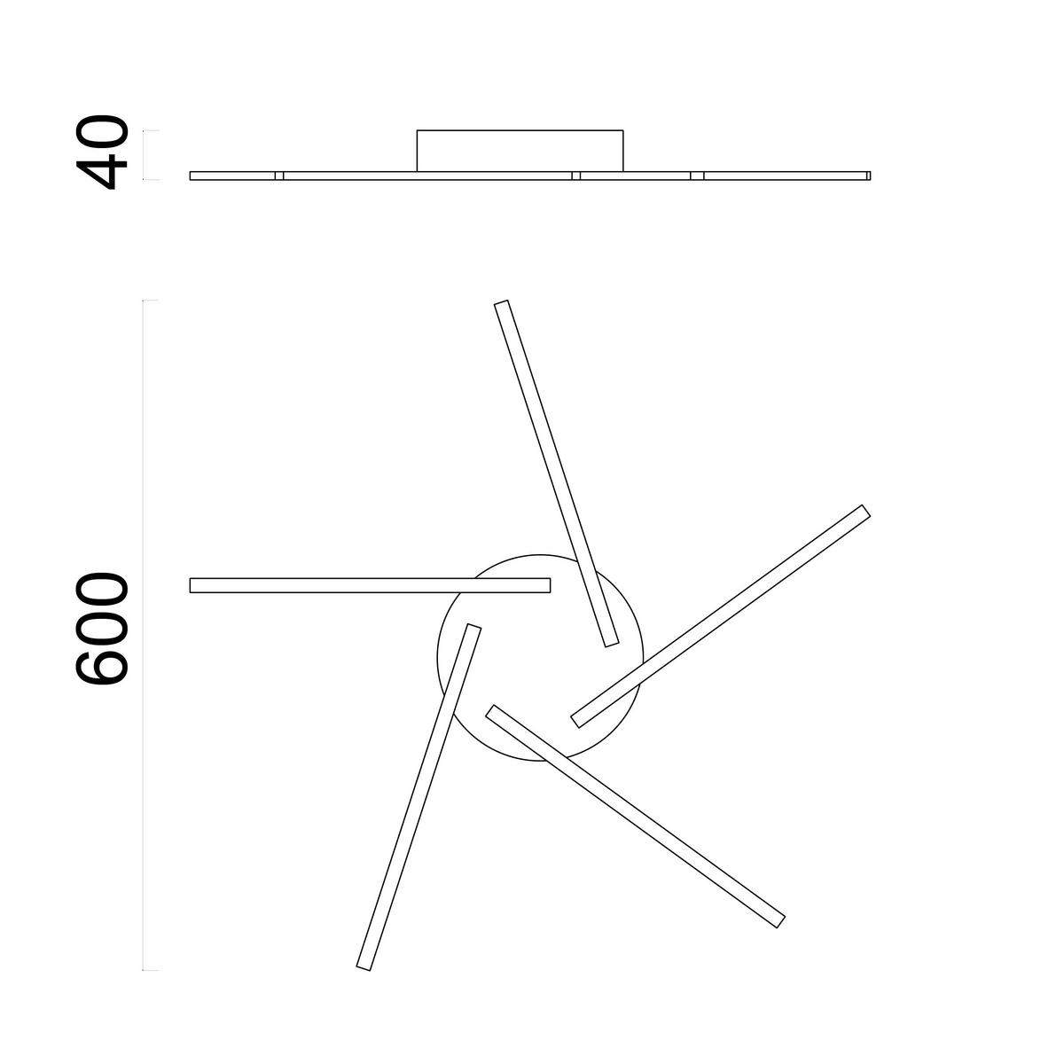 LED-DECKENLEUCHTE Spin - Weiß, Metall (60/60/4cm) - Lumicom
