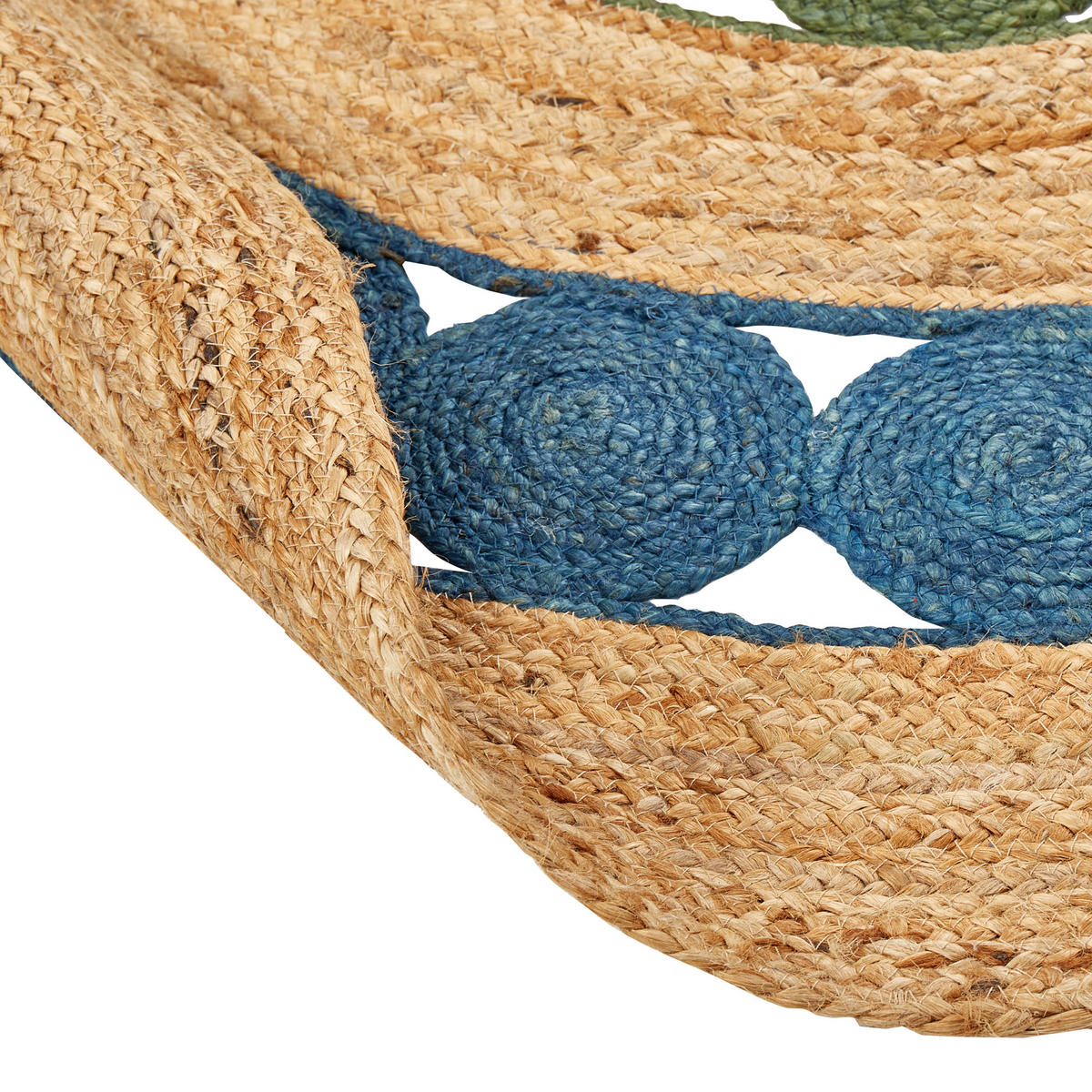 TEPPICH geflochten Hovit 140/140 cm - Naturfarben, Naturmaterialen (140/140cm) - Beliani