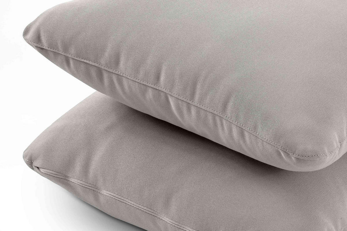 GARTENECKSOFA RAMBE 5-Sitzer mit Kissen, Weiß/Hellgrau - Hellgrau/Weiß, Textil/Metall (304/80/229cm) - KONSIMO®