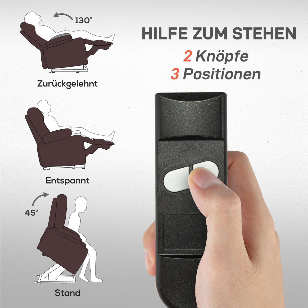 SESSEL mit Aufstehhilfe Aufstehsessel Fernsehsessel Kunstleder Kaffee-Braun - Schwarz/Braun, Leder/Kunststoff (92/109/85cm) - HOMCOM