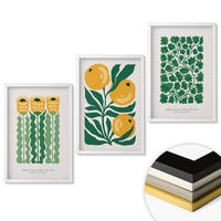 WANDBILDER 3er-Set - 40x60 cm Weißer Rahmen - Pflanzenmuster Blüten Blätter - Weiß, Kunststoff (40/60cm) - ArtPrintCave