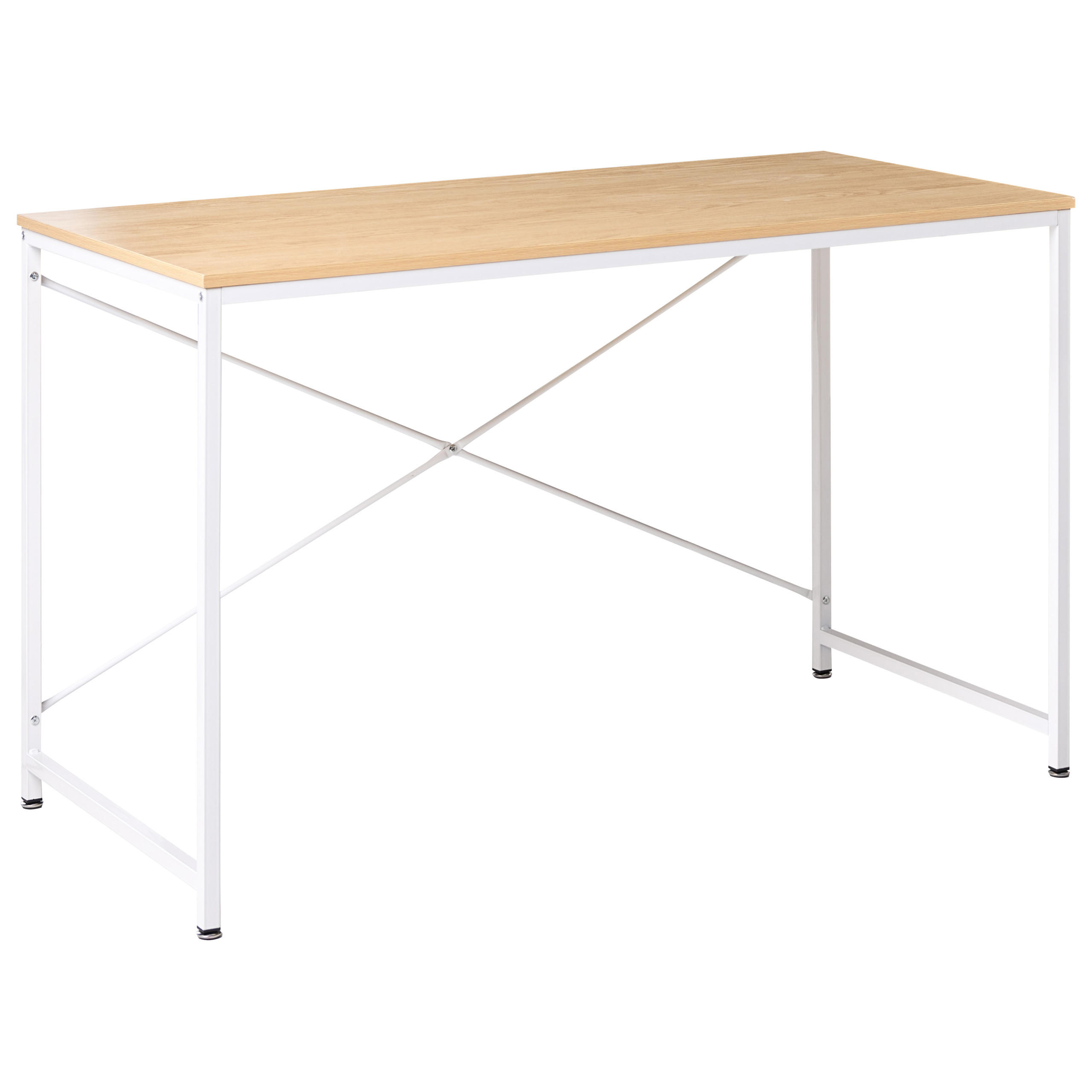 PSACÍ STŮL Světle hnědý/Bílý 120/60 cm Andaste - světle hnědá, kov (60/120/75cm) - Beliani