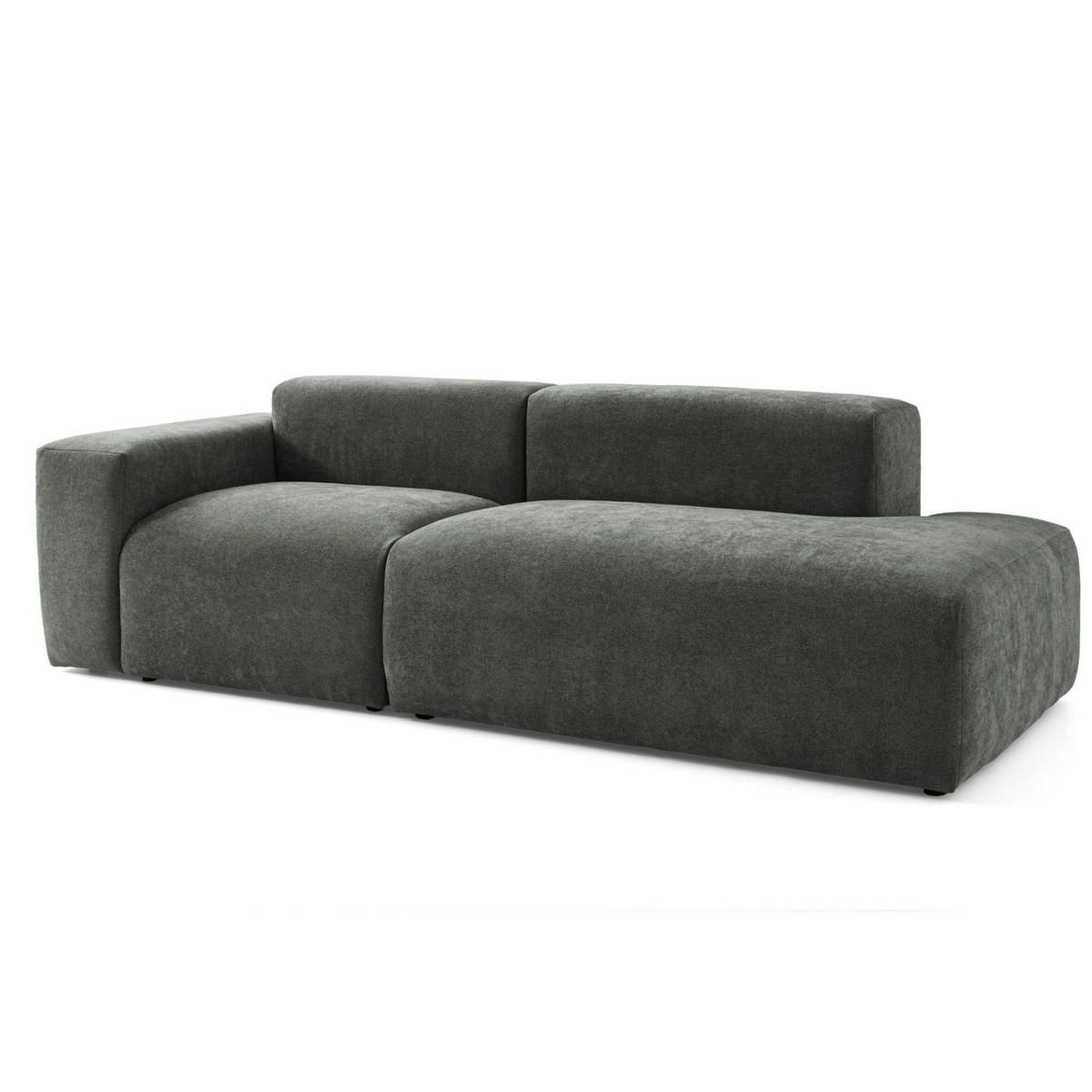 3-SITZER modulares Sofa HEAVEN SET 1 Rechts, Breite 255 cm Webstoff Dunkelgrau - Dunkelgrau/Schwarz, Holz/Kunststoff (102/71/255cm) - Muffo