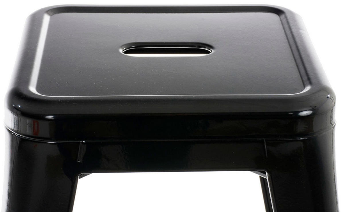 SITZHOCKER Arvida schwarz - Schwarz, Metall (40/46/40cm) - TPFLiving