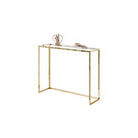 KONSOLE MODERN II GLASS 100/30/79 cm Goldchrom/Transparent - Transparent/Goldfarben, Glas/Metall (100/79/30cm) - Lookway